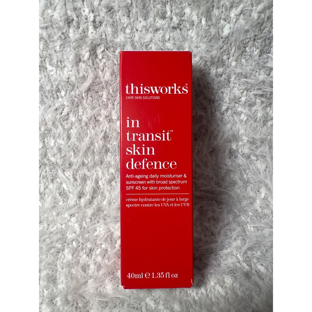 This Works In Transit Skin Defence SPF 45 Daily Moisturiser Sunscreen 40ml New